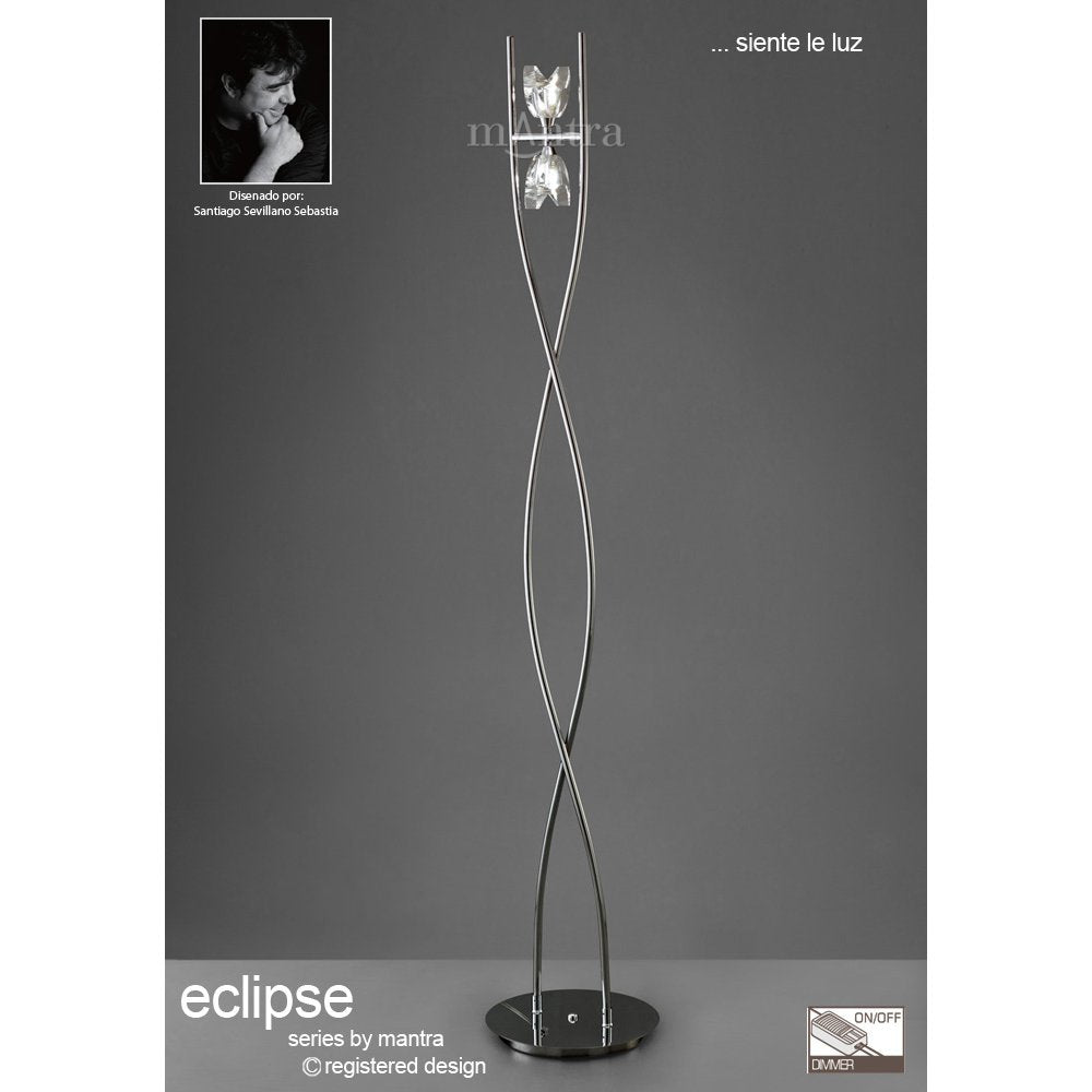 M1463 Eclipse Floor Lamp 2 Light G9 Polished Chrome
