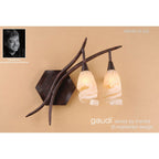 M3205 Gaudi Wall Lamp Right 2 Light G9 Brown/Black Oxide