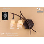 M3205/S/L Gaudi Wall Lamp Left Switched 2 Light G9 Brown/Black Oxide