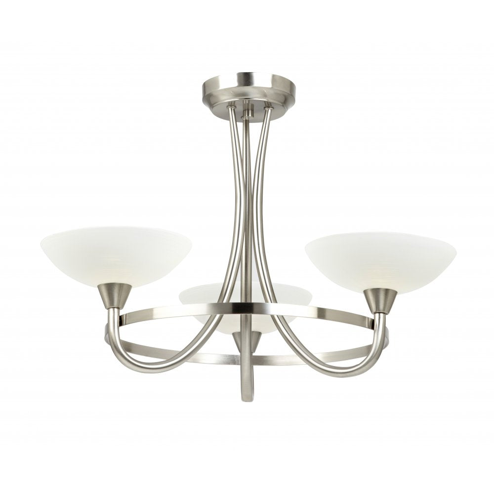 CAGNEY-3SC 3 Light Ceiling Fitting Satin Chrome