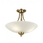 WELLES-3AB 3 Light Semi Flush Fitting Antique Brass