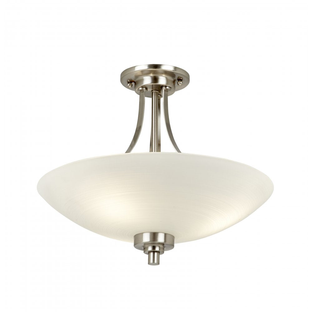 WELLES-3SC 3 Light Semi Flush Fitting Satin Chrome