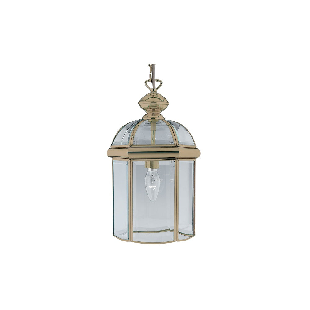 7131AB Lantern Antique Brass Glass Domed 1 Light