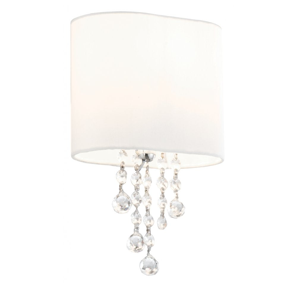 1051-1CC Nina - 1 Light Wall Bracket Chrome Clear Crystal White Shade