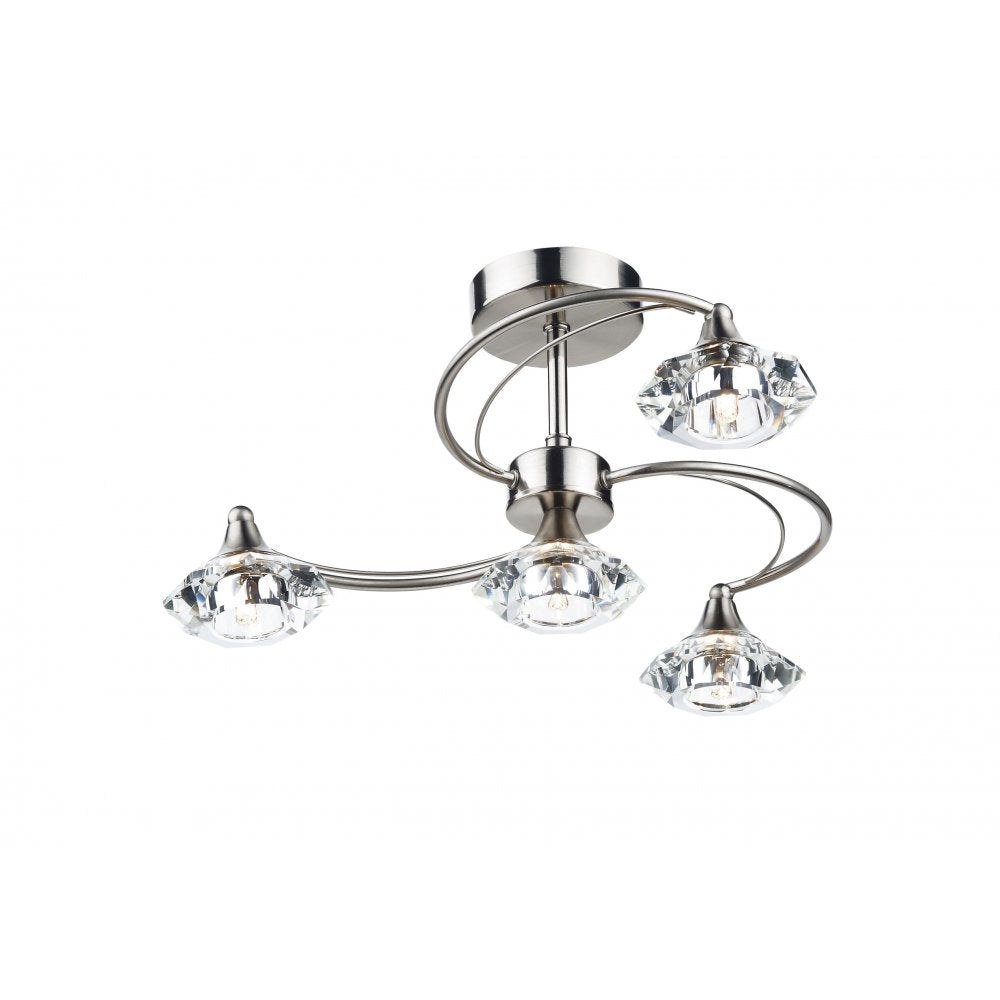 Dar LUT0446 Luther Semi Flush Crystal
