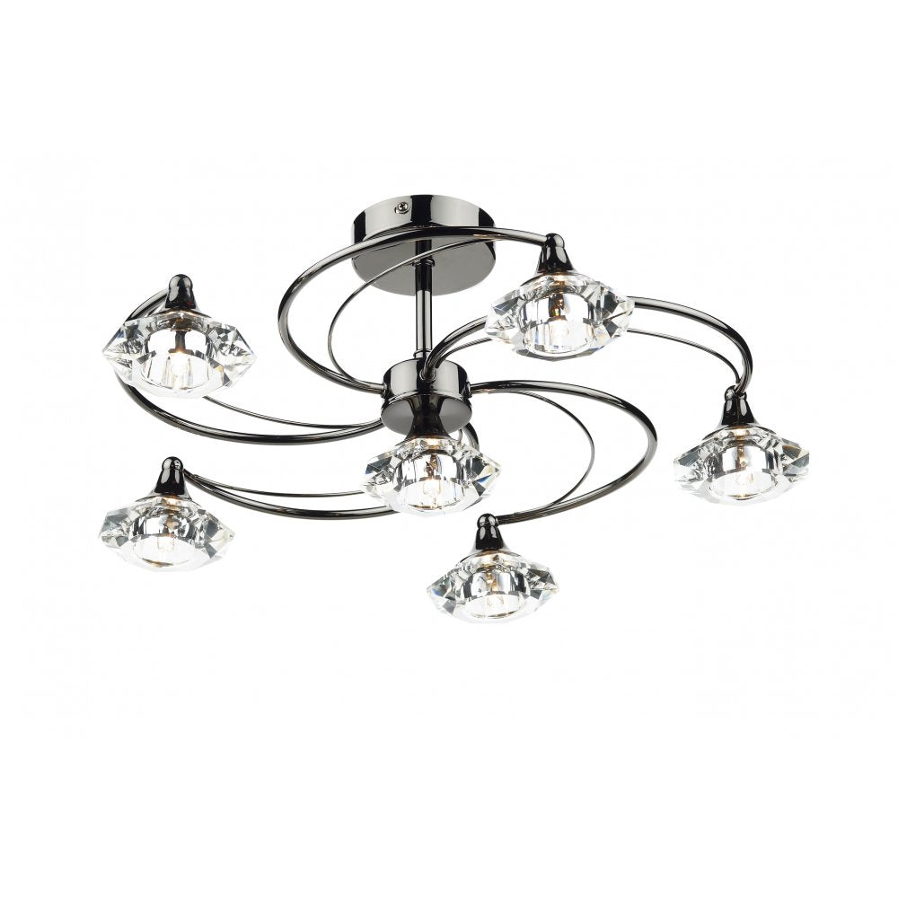 Dar LUT0667 Luther Semi Flush Crystal