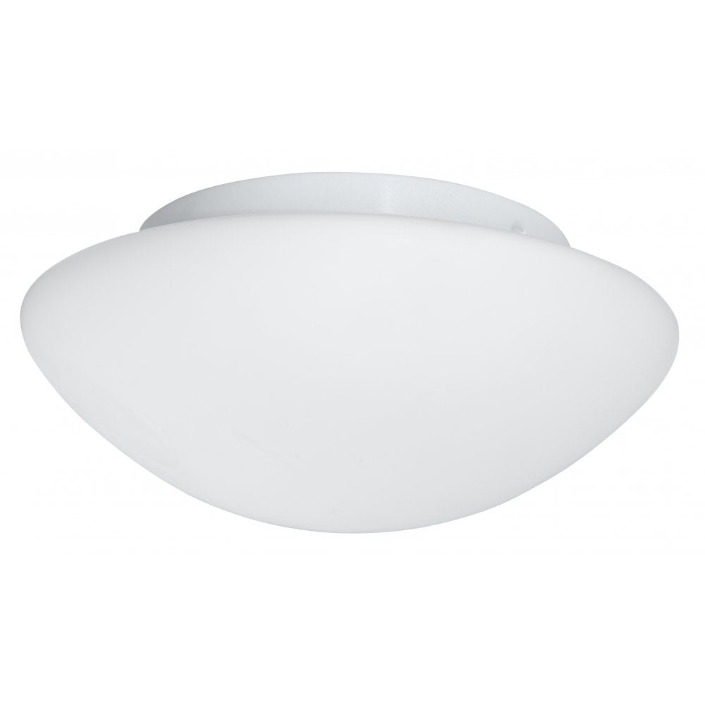 1910-35 Bathroom White Glass Flush Fitting - 35cm Dia