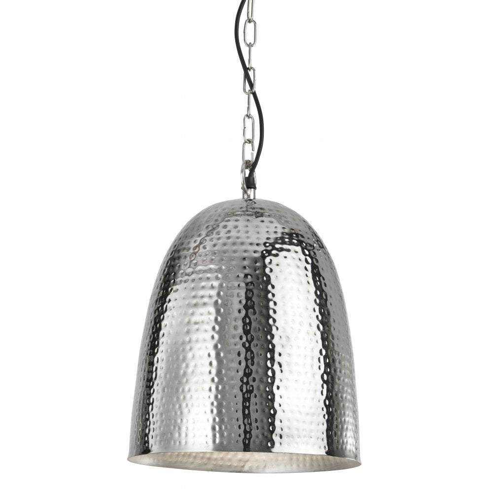 2093-26CC Shiny Nickel Bell Beaten Pendant (SD)