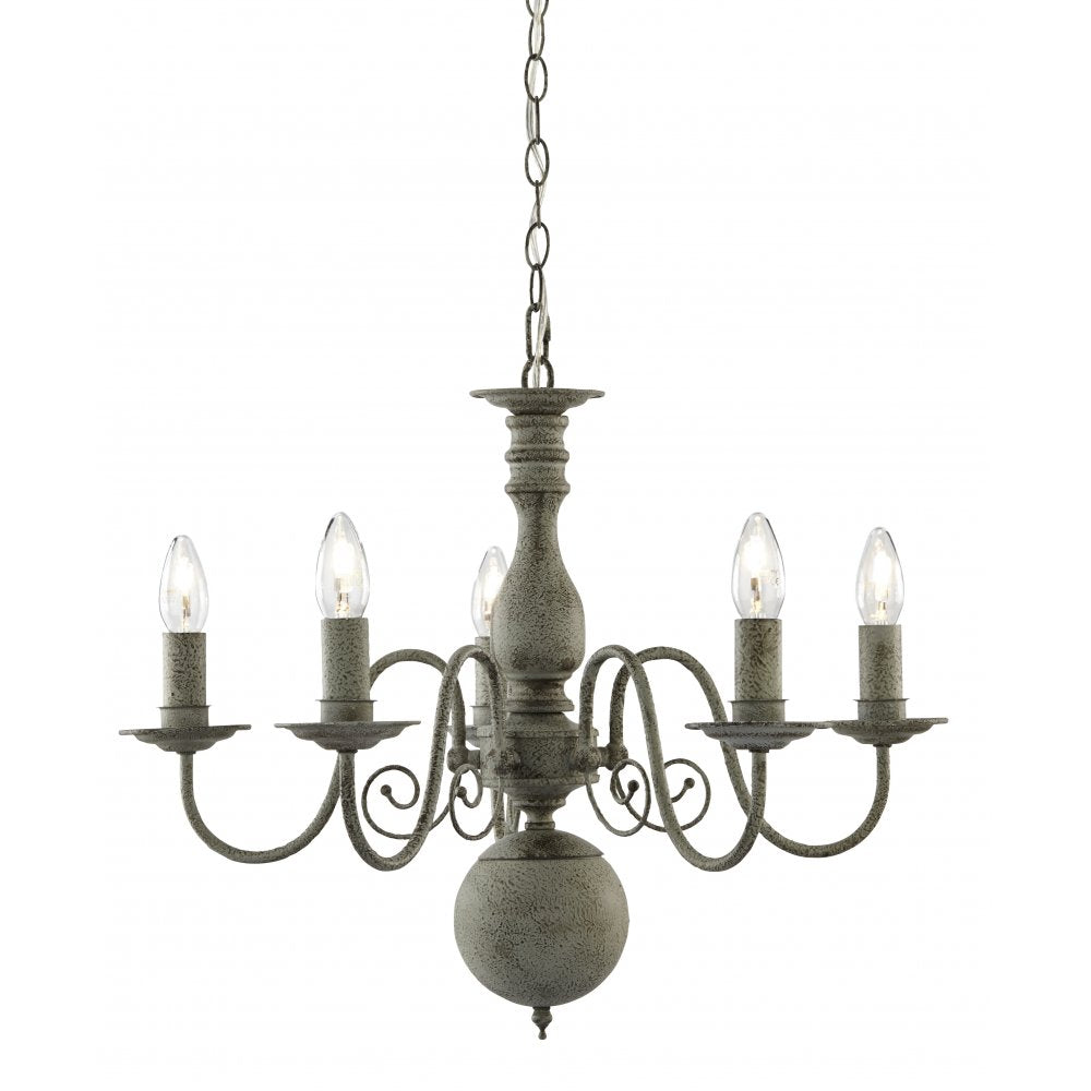 2265-5GY Greythorne - 5 Light Ceiling Textured Grey Finish