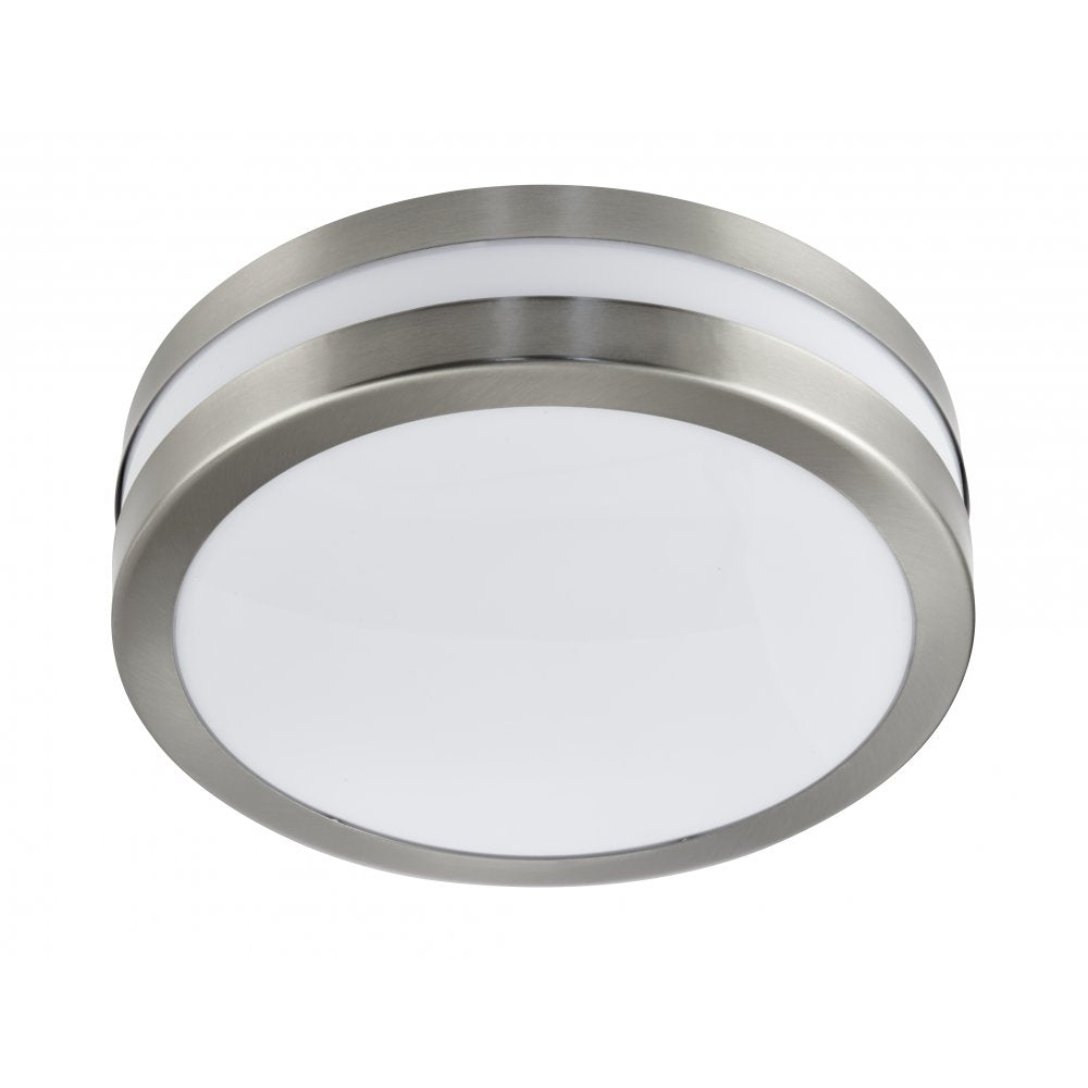 2641-28 Outdoor & Porch 2 Light Silver Ip44 Dia 28cm Flush