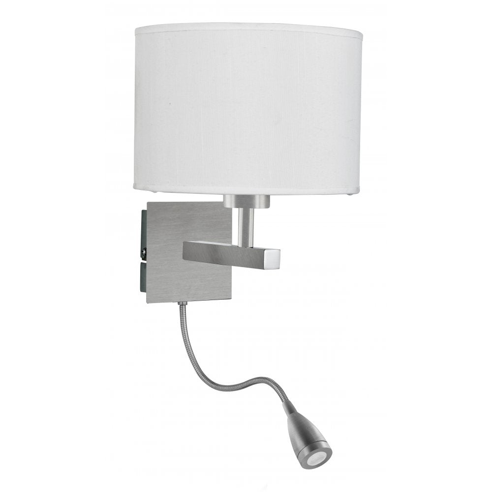 3550SS Wall Light - Dual Arm Satin Silver - Led Flexi Arm