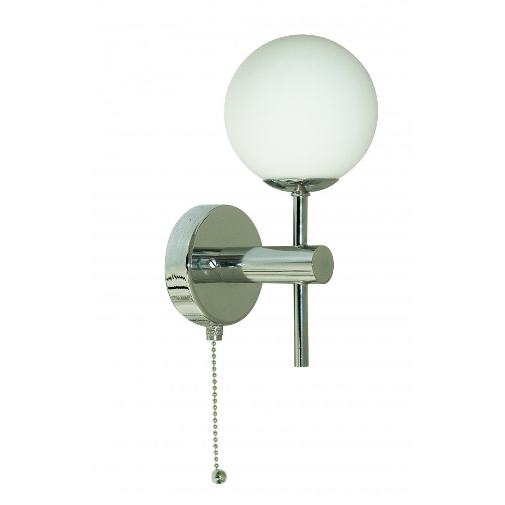 4337-1-LED Global Bathroom - 1 Light (g9 Led) Ip44 Wall Bracket Chrome Opal Glass