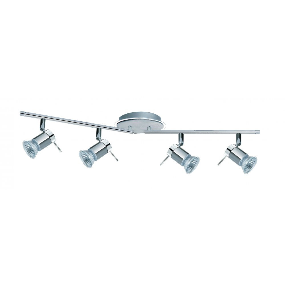 7444CC-LED Aries Bathroom 4 Light Split Bar Spotlight Chrome Satin Silver Metal