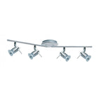 7444CC-LED Aries Bathroom 4 Light Split Bar Spotlight Chrome Satin Silver Metal