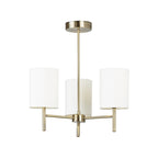 3 Light Ceiling Fitting In Antique Brass