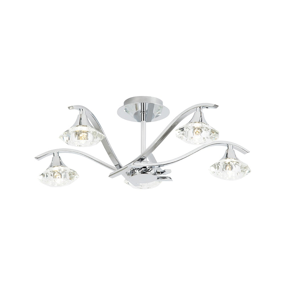 LANGELLA-5CH 5 Light Ceiling Fitting In Chrome