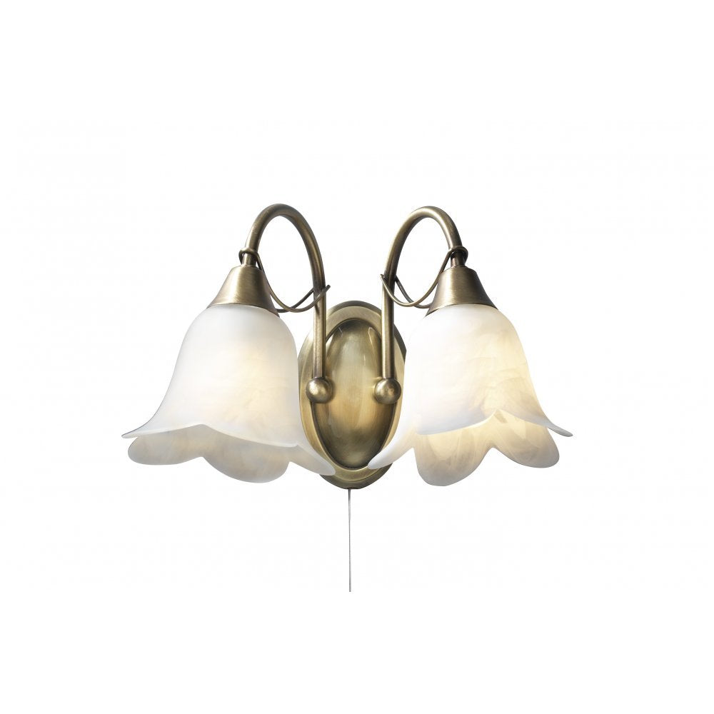 Dar DOU0975 Doublet Double Wall Bracket-antique Brass