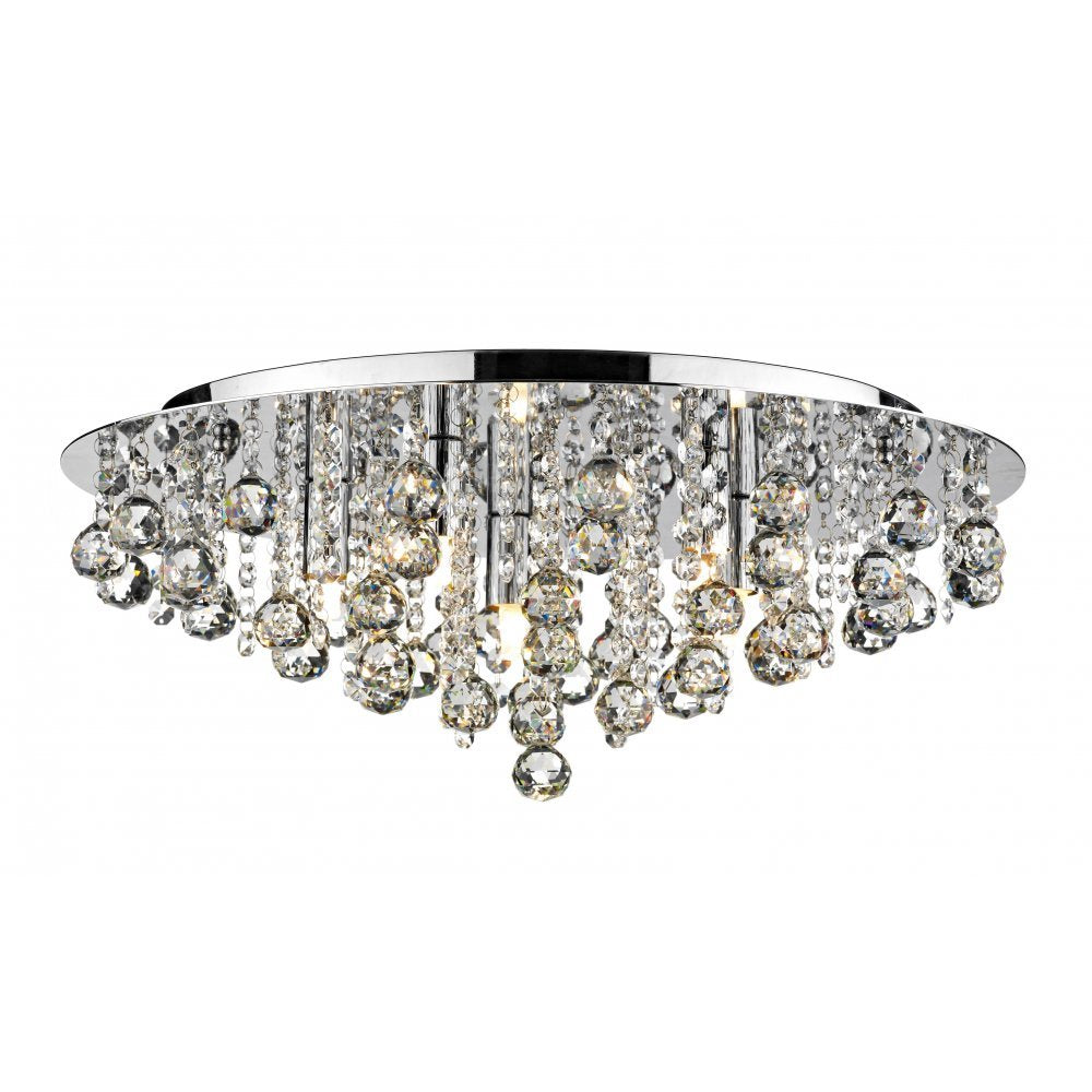 Dar PLU5450 Pluto 5 Light Flush Polished Chrome