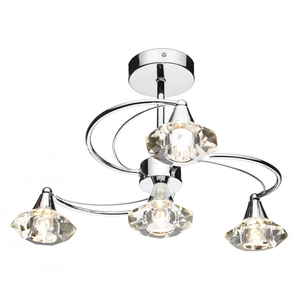 Dar LUT0450 Luther 4 Light Ceiling Light