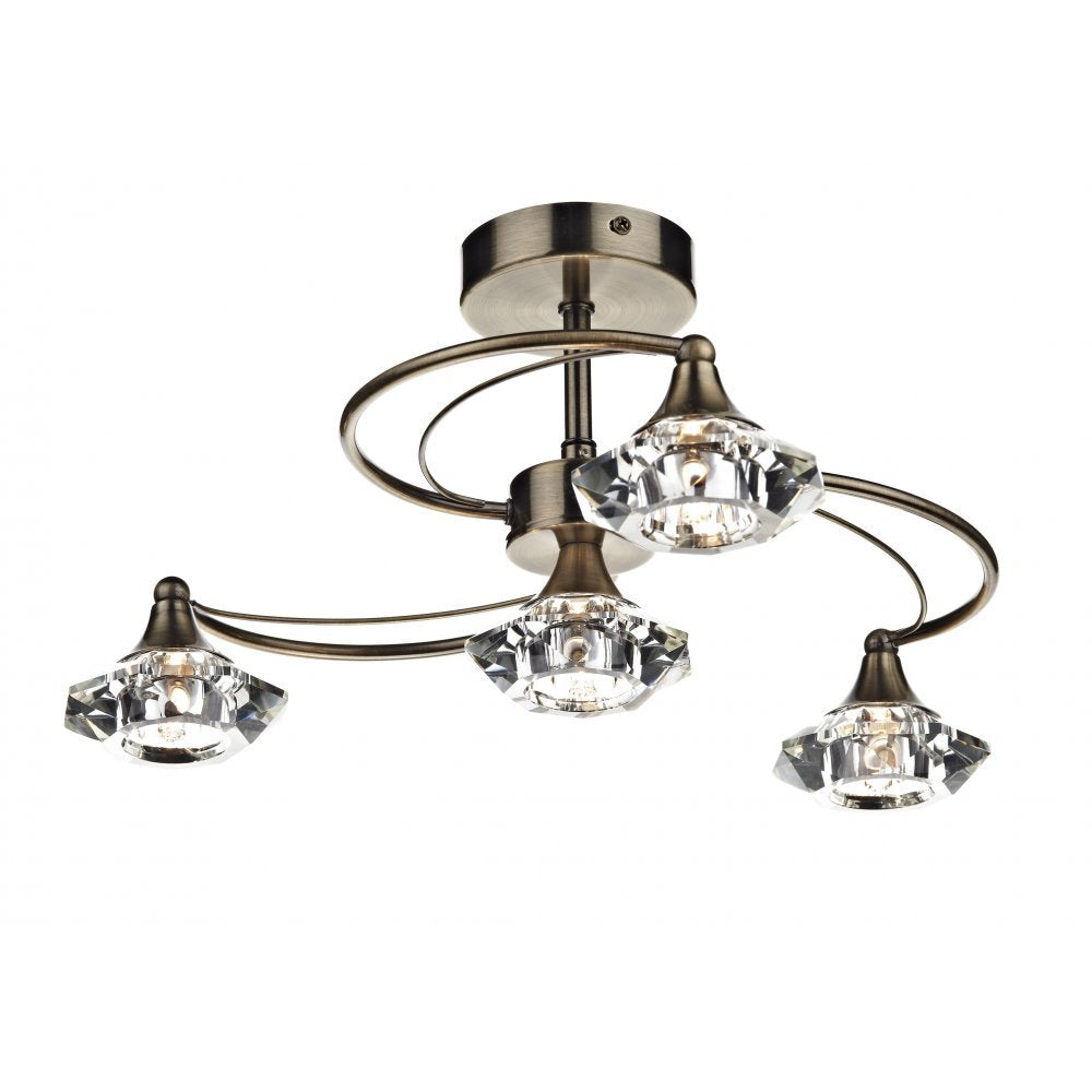 Dar LUT0475 Luther 4 Light Ceiling Light