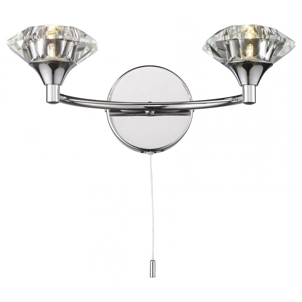 Dar LUT0950 Luther Double Wall Light Chrome