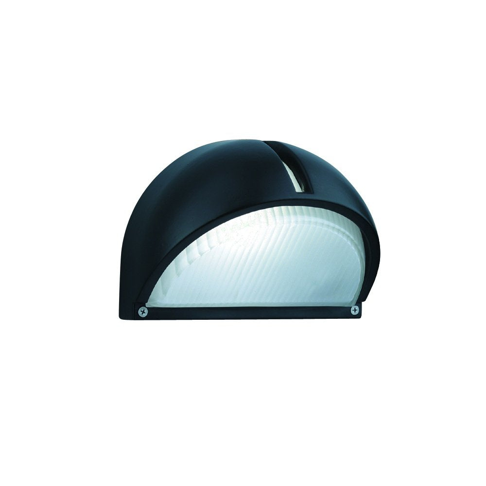 130 Outdoor & Porch - Half-moon Wall Bracket Black Frosted Glass