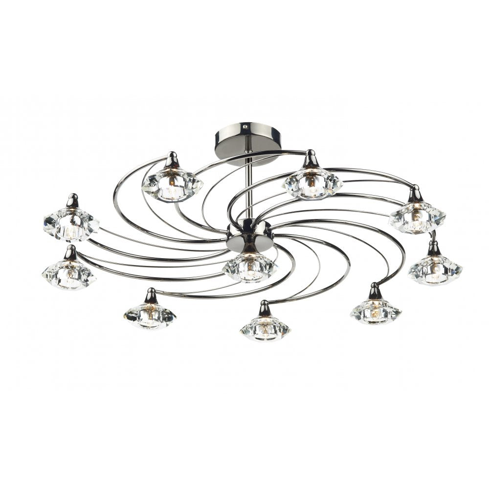 Dar LUT2367 Luther 10 Light Semi Flush