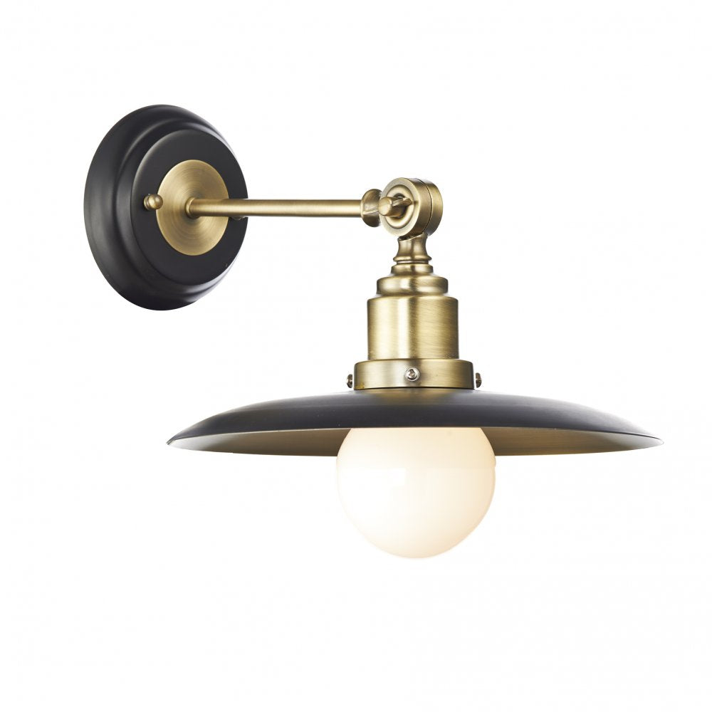 Dar HAN0754 Hannover Wall Bracket Black/antique Brass