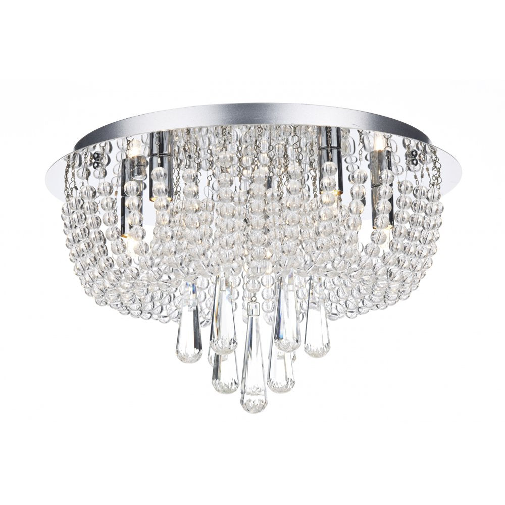Dar SAI5450 Saigon 5 Light Flush Polished Chrome