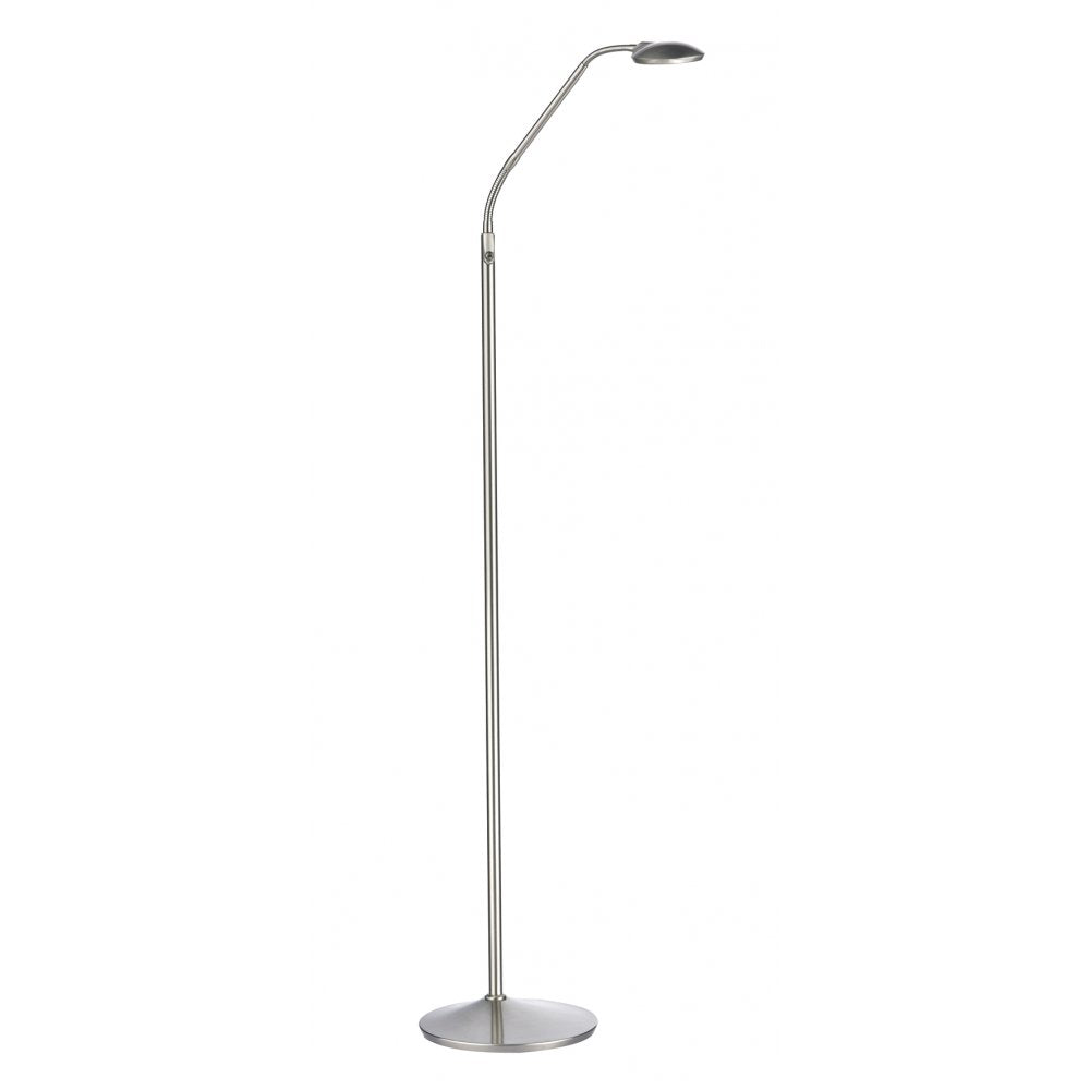 Dar WEL4946 Wellington Floor Lamp Satin Chrome LED