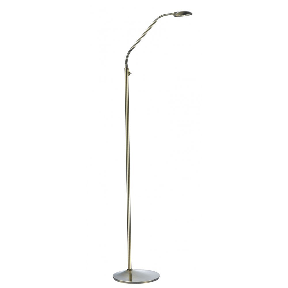 Dar WEL4975 Wellington Floor Lamp Antique Brass LED