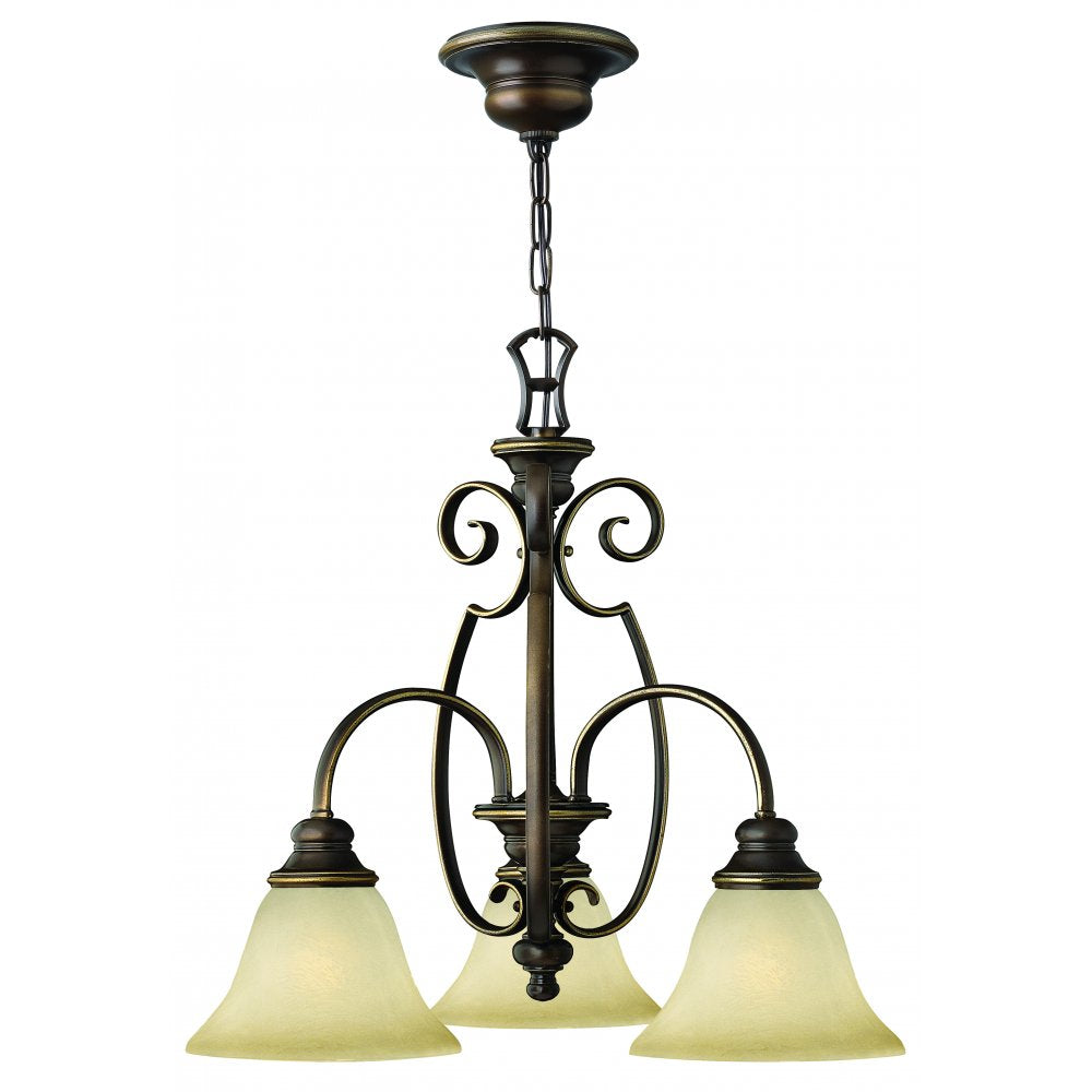 HK-CELLO3 Cello 3 Light Chandelier Antique Bronze