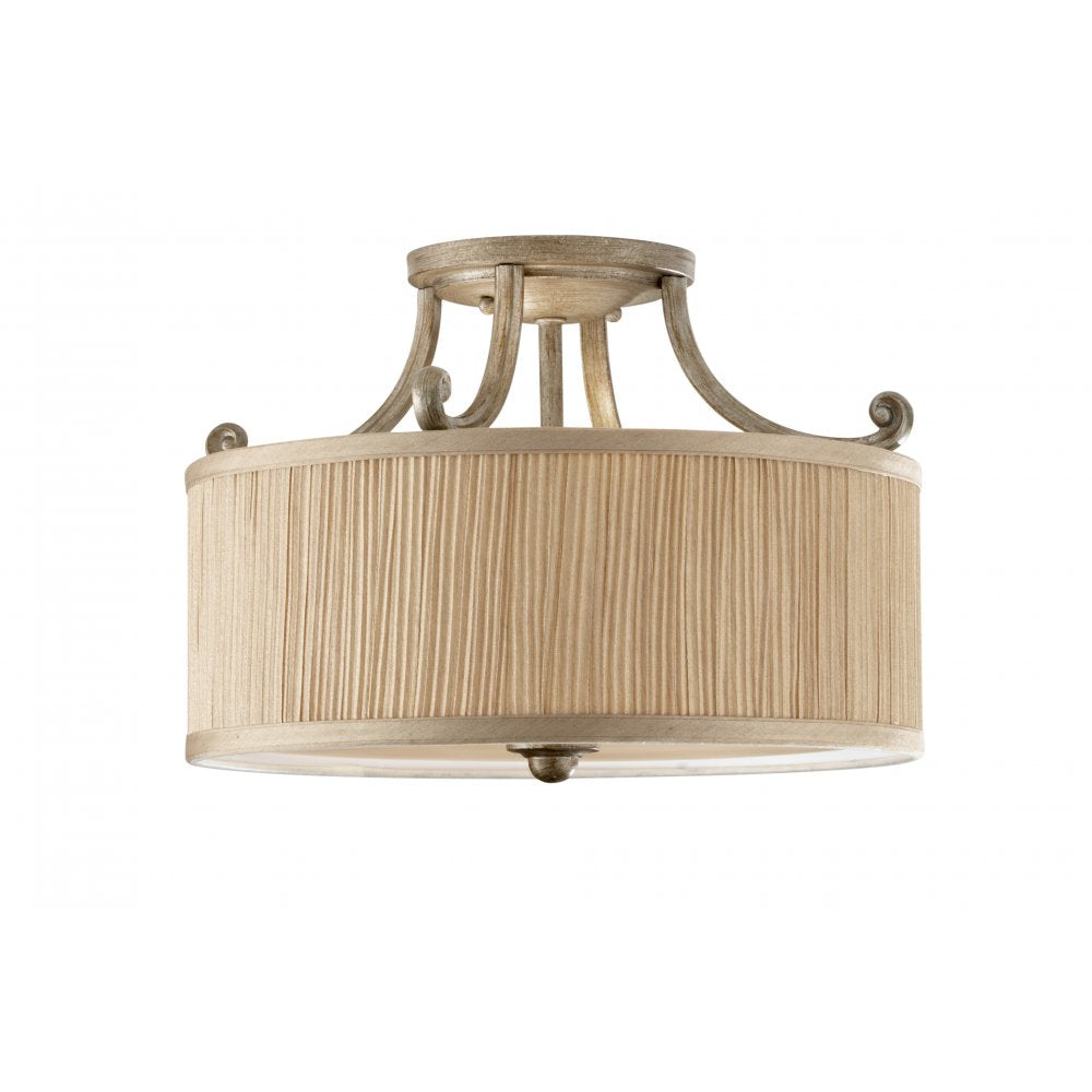 FE-ABBEY-SF Abbey 3 Light Semi-Flush Light Silver Sand