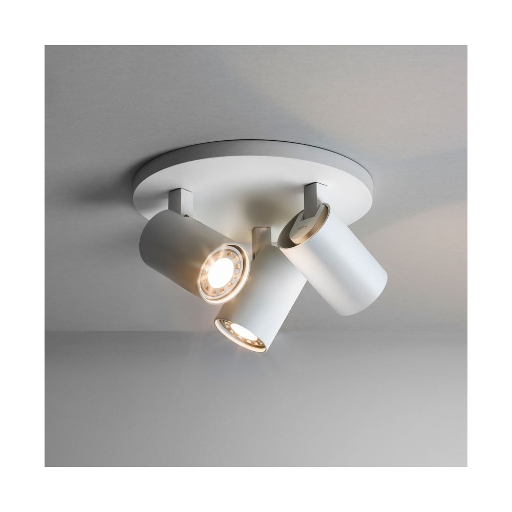 Ascoli Triple Round Spotlight Textured White
