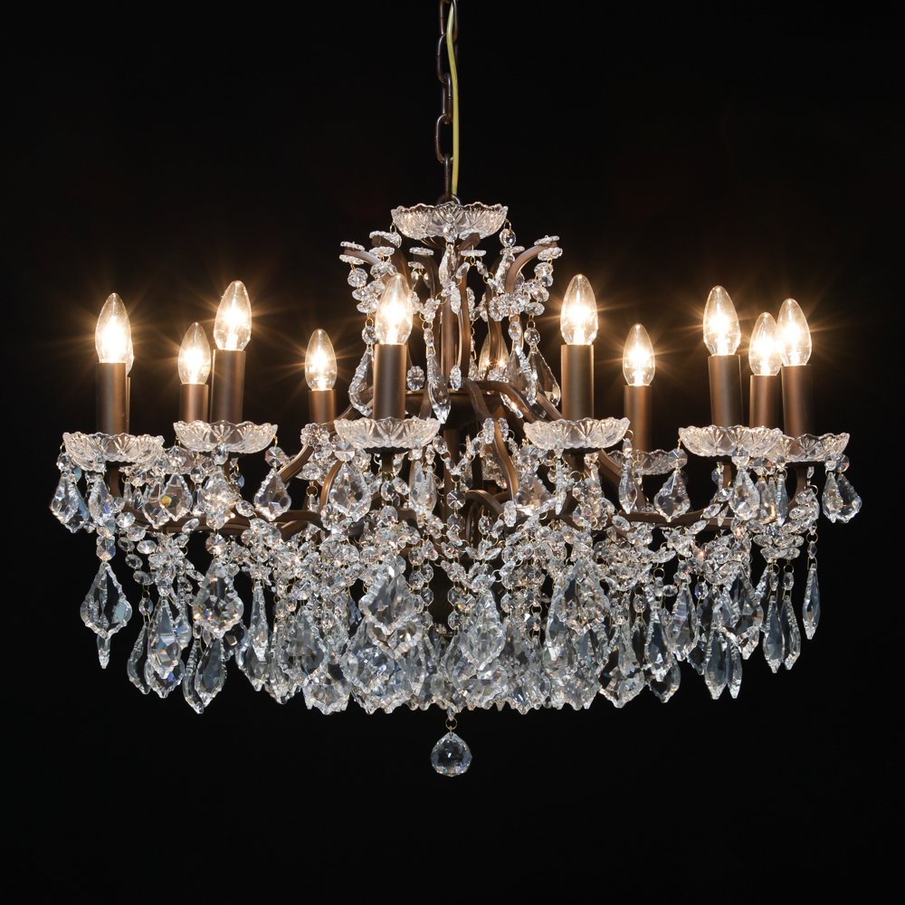 MGR0125 Florence 12 Branch Bronze Shallow Chandelier