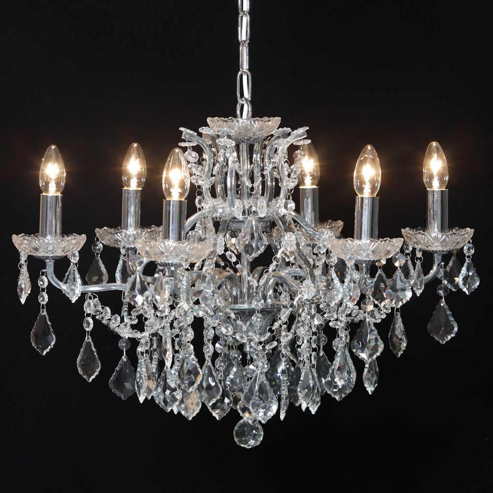 MGR0130 Florence Chrome 6 Branch Shallow Chandelier