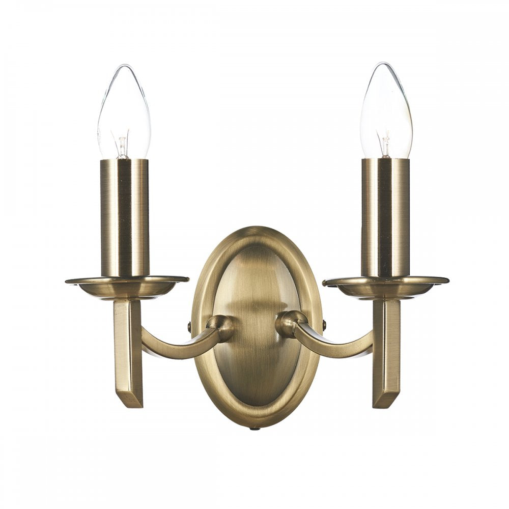 Dar AMB0975 Ambassador Double Wall Bracket Antique Brass