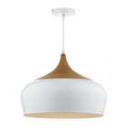 Dar GAU8602 Gaucho 1 Light Pendant White Large (S)