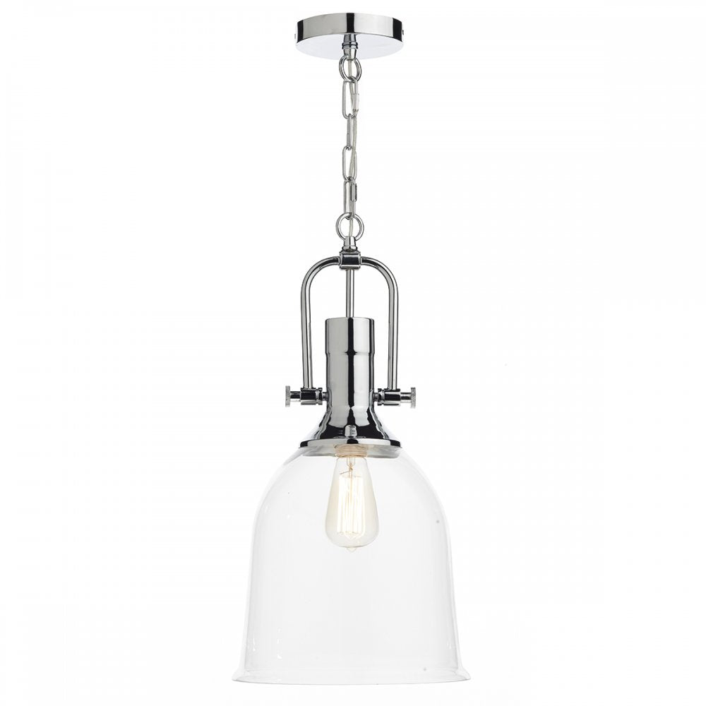 Dar NOL0108 Nolan 1 Light Pendant Polished Chrome