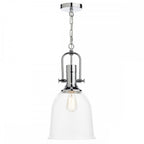 Dar NOL0108 Nolan 1 Light Pendant Polished Chrome