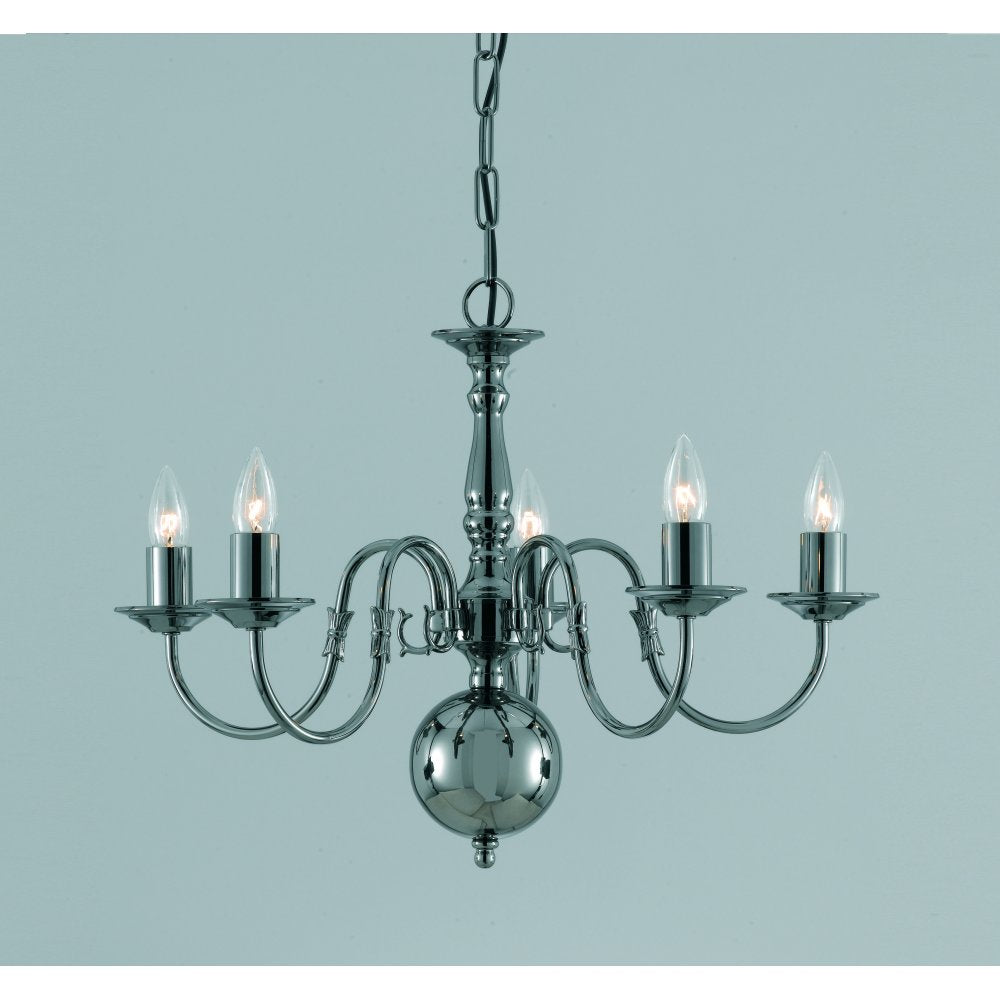 BF00350/05/GM Flemish Chandelier Gun Metal