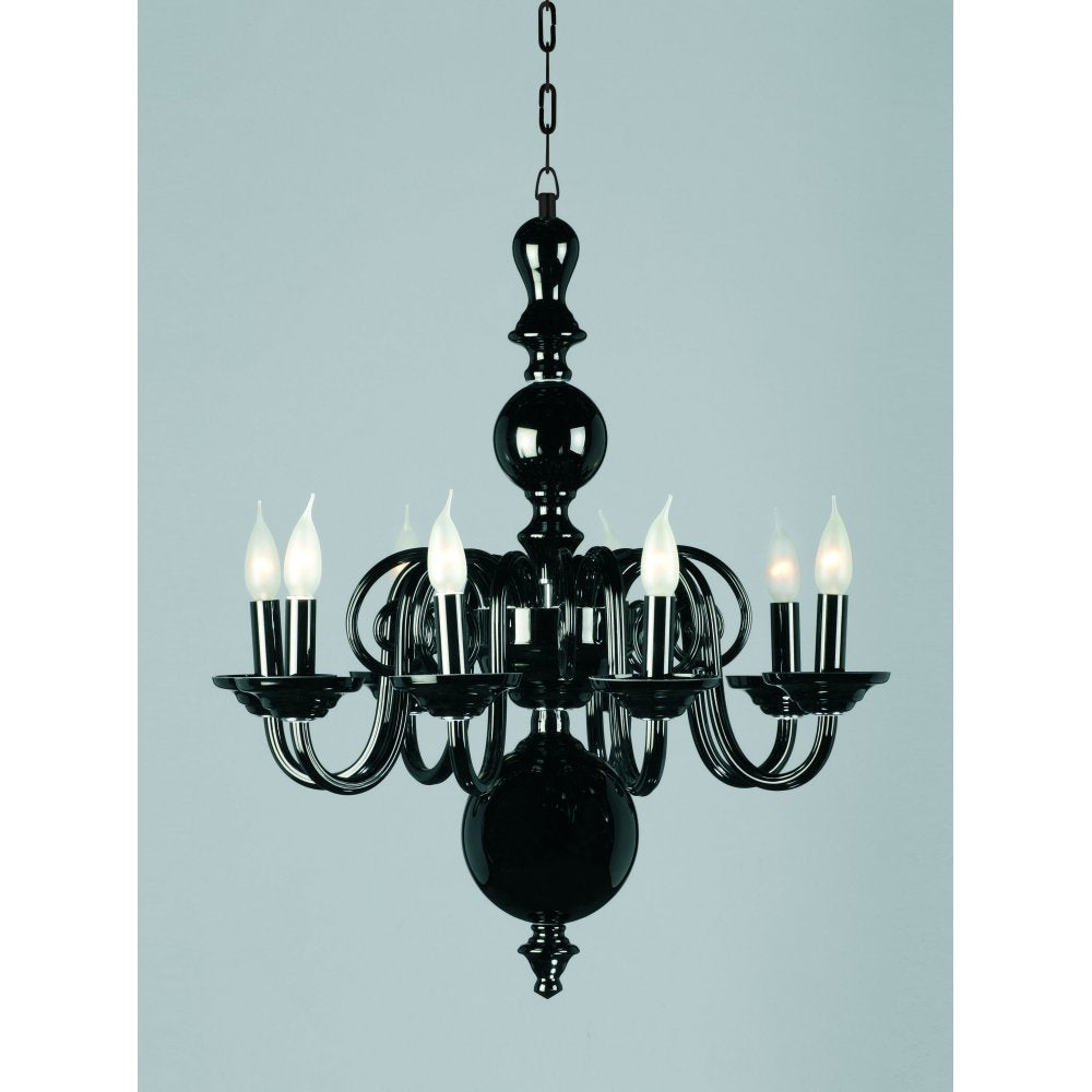CB05519/08/BLK Salas Glass Chandelier Black
