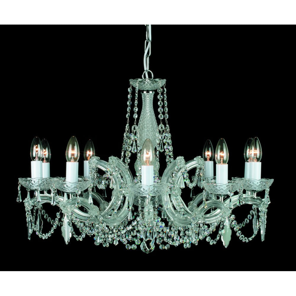 CP00150/10/CH Marie Theresa Glass Arm Chrome