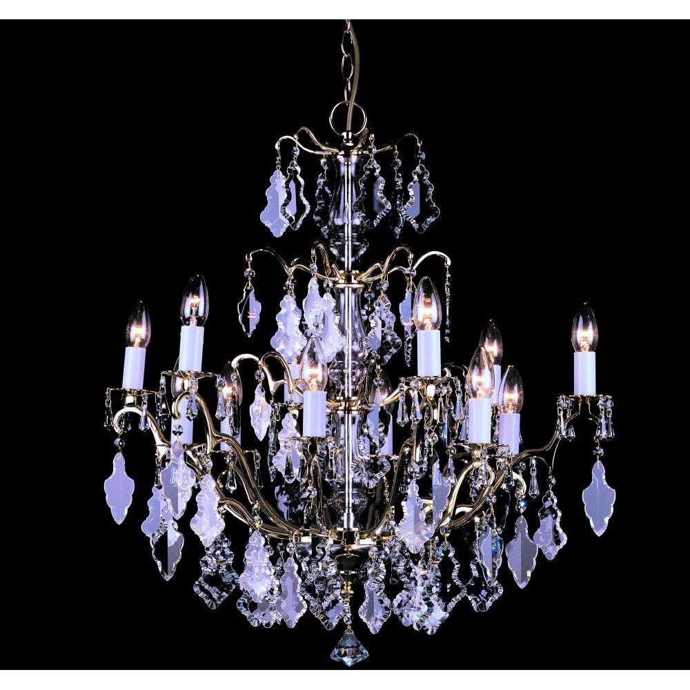 CP06003/12/PB Louvre Polished Brass Crystal