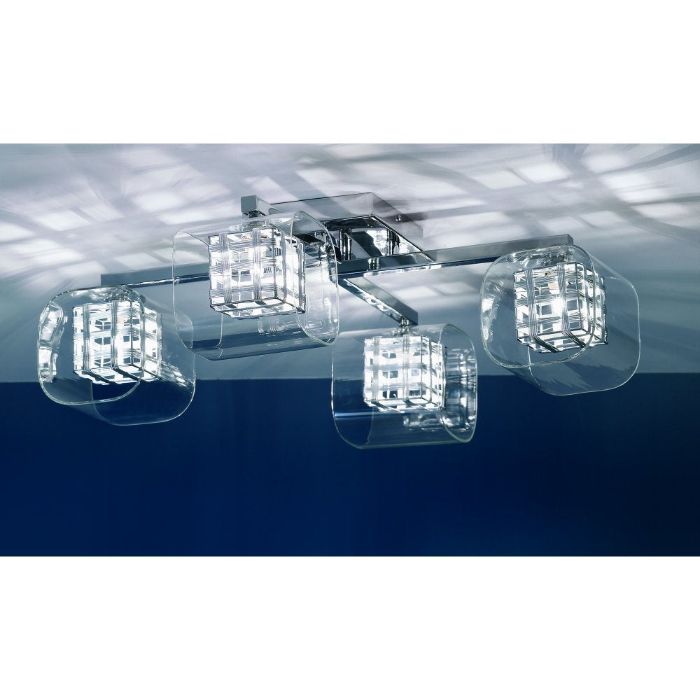 PGH01515/04/PL/CH Avignon Glass/weaved Wire Flush