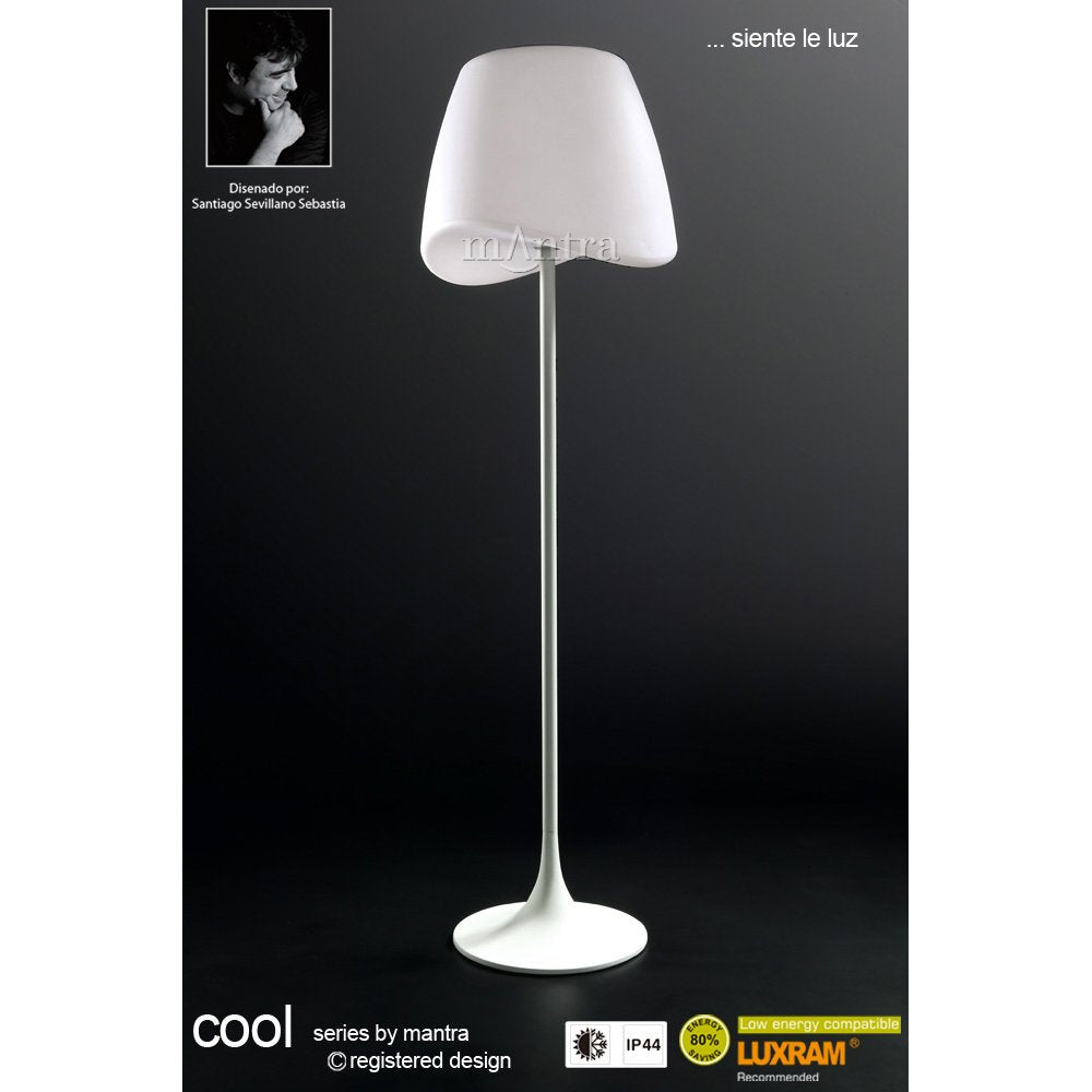 M1503 Cool Floor Lamp 2 Light CFL Outdoor Matt White/Opal White