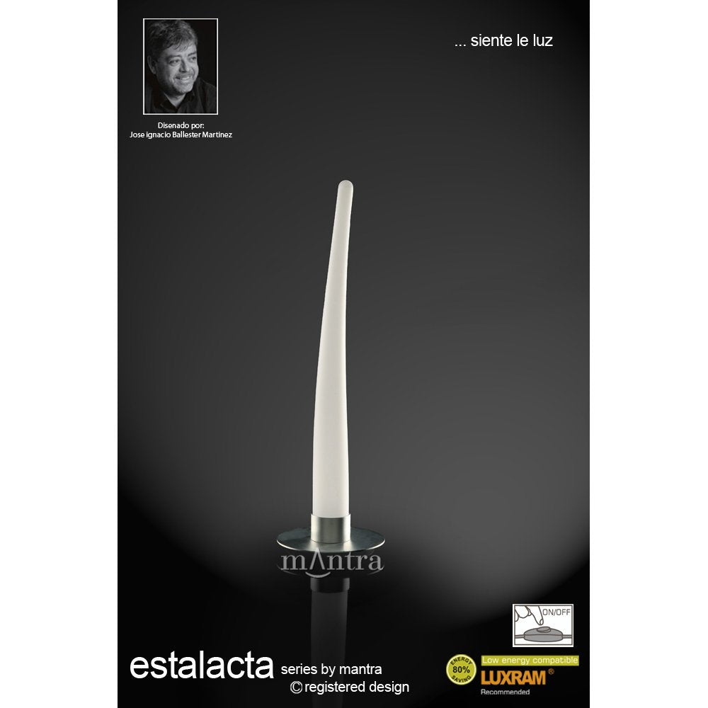 M1680 Estalacta Table Lamp 1 Light Indoor Silver/Opal White
