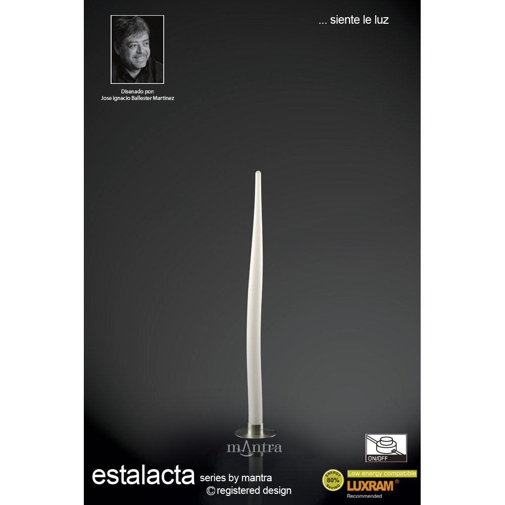M1685 Estalacta Floor Lamp 1 Light Small Indoor Silver/Opal White