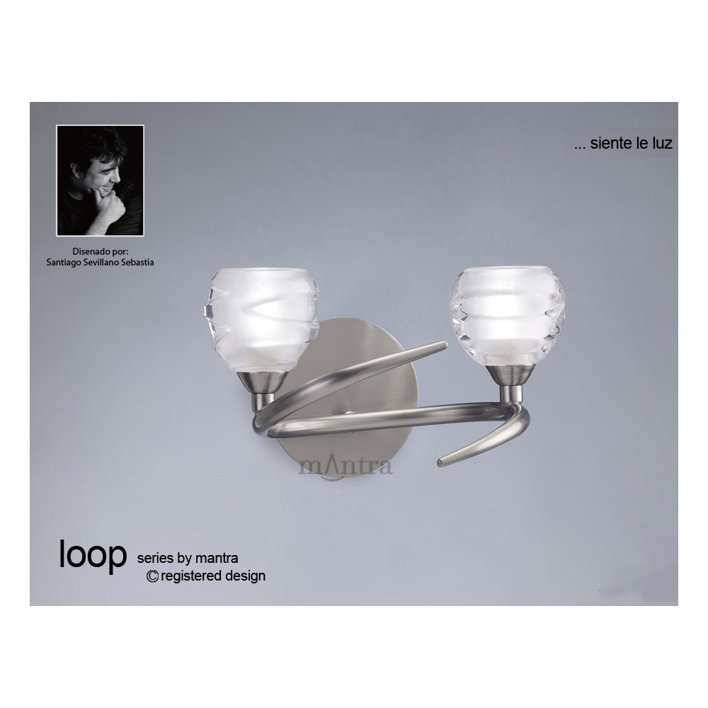 M1815 Loop Wall Lamp 2 Light G9 ECO Satin Nickel