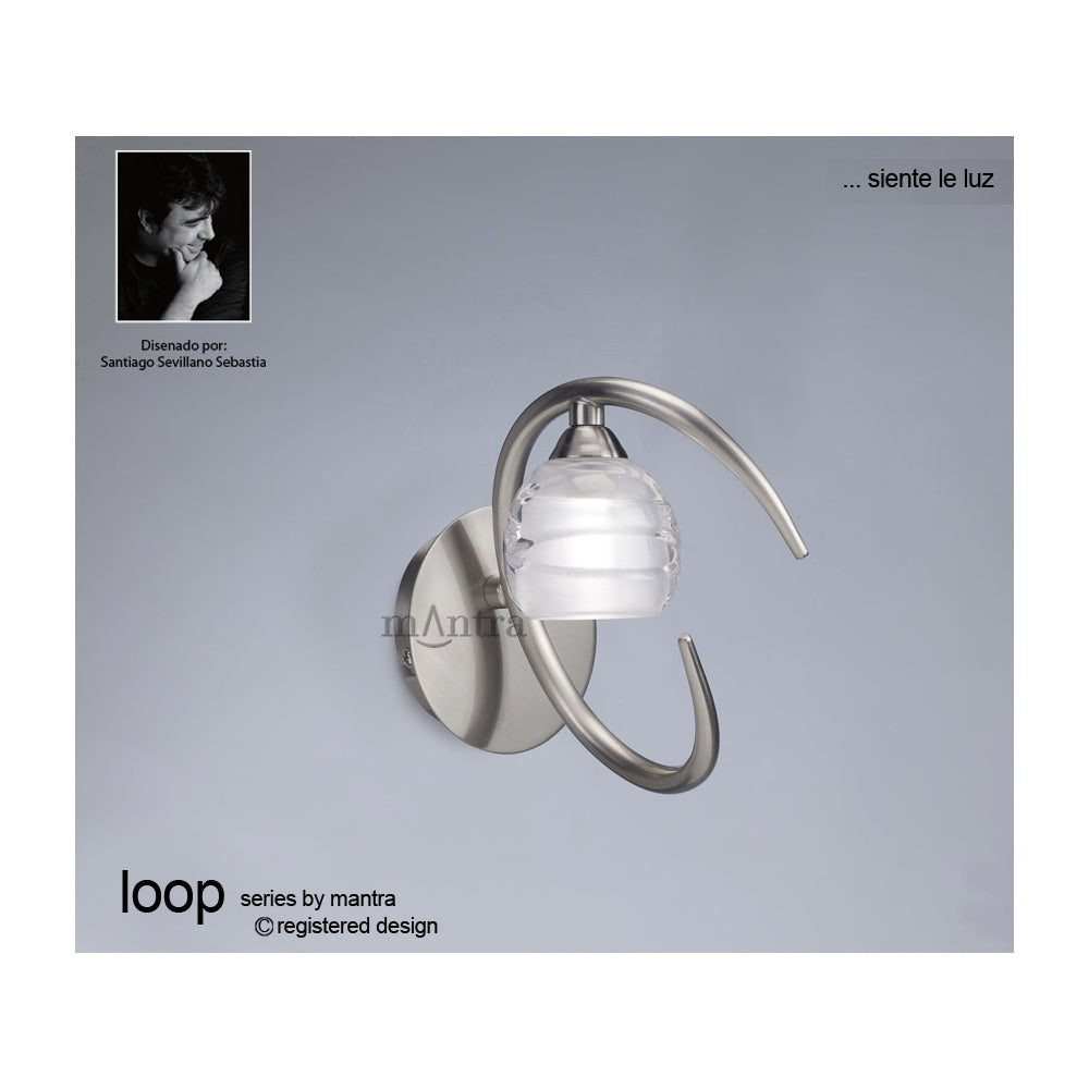 M1816 Loop Wall Lamp 1 Light G9 ECO Satin Nickel